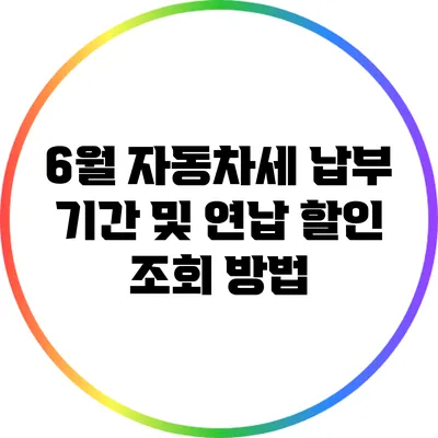 6월 자동차세 납부 기간 및 연납 할인 조회 방법