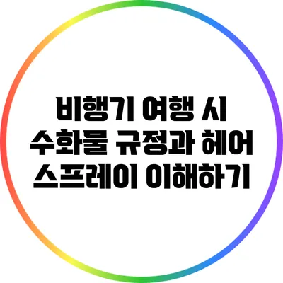 비행기 여행 시 수화물 규정과 헤어 스프레이 이해하기