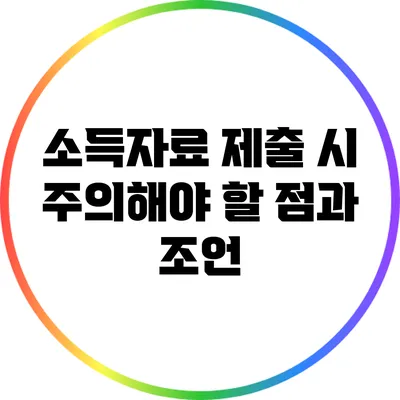 소득자료 제출 시 주의해야 할 점과 조언
