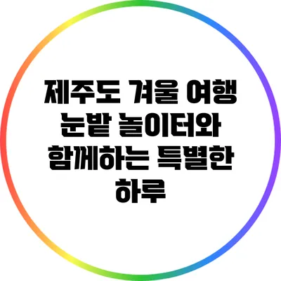 제주도 겨울 여행: 눈밭 놀이터와 함께하는 특별한 하루