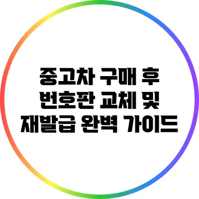 중고차 구매 후 번호판 교체 및 재발급 완벽 가이드