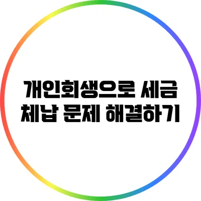 개인회생으로 세금 체납 문제 해결하기