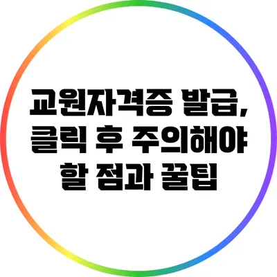 교원자격증 발급, 클릭 후 주의해야 할 점과 꿀팁