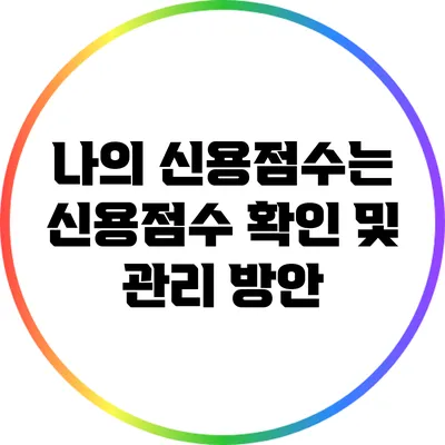나의 신용점수는? 신용점수 확인 및 관리 방안