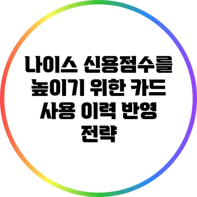 나이스 신용점수를 높이기 위한 카드 사용 이력 반영 전략