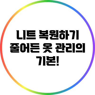 니트 복원하기: 줄어든 옷 관리의 기본!