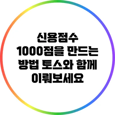 신용점수 1000점을 만드는 방법: 토스와 함께 이뤄보세요