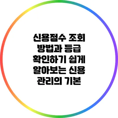 신용점수 조회 방법과 등급 확인하기: 쉽게 알아보는 신용 관리의 기본