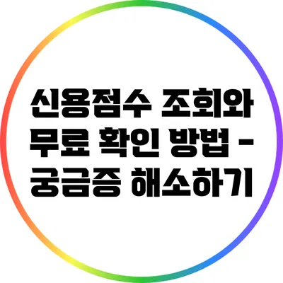 신용점수 조회와 무료 확인 방법 - 궁금증 해소하기