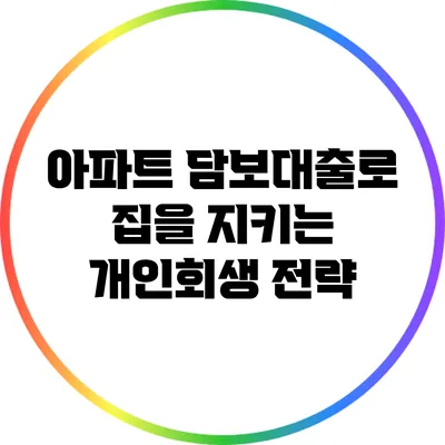 아파트 담보대출로 집을 지키는 개인회생 전략