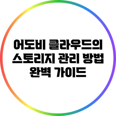 어도비 클라우드의 스토리지 관리 방법 완벽 가이드