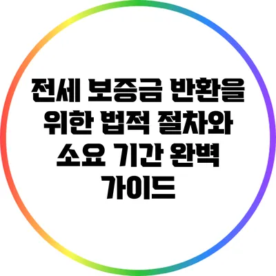 전세 보증금 반환을 위한 법적 절차와 소요 기간 완벽 가이드