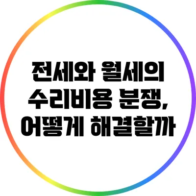 전세와 월세의 수리비용 분쟁, 어떻게 해결할까?
