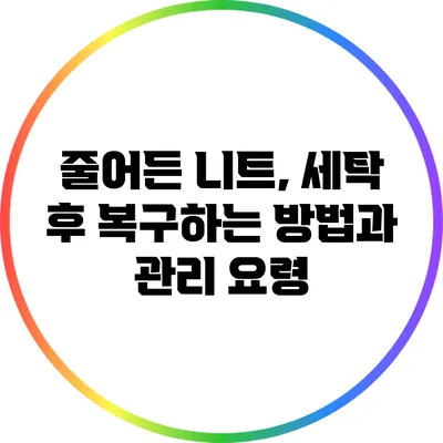줄어든 니트, 세탁 후 복구하는 방법과 관리 요령