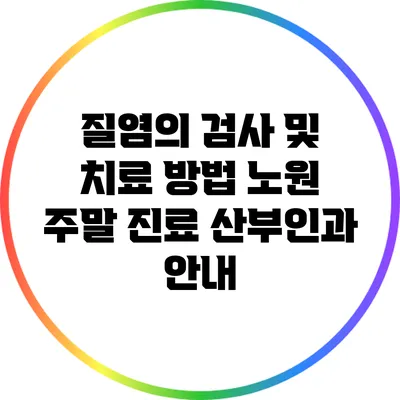 질염의 검사 및 치료 방법: 노원 주말 진료 산부인과 안내