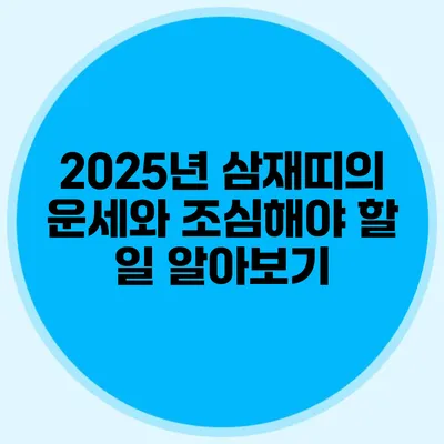 2025년 삼재띠의 운세와 조심해야 할 일 알아보기
