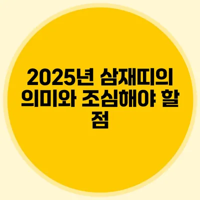 2025년 삼재띠의 의미와 조심해야 할 점