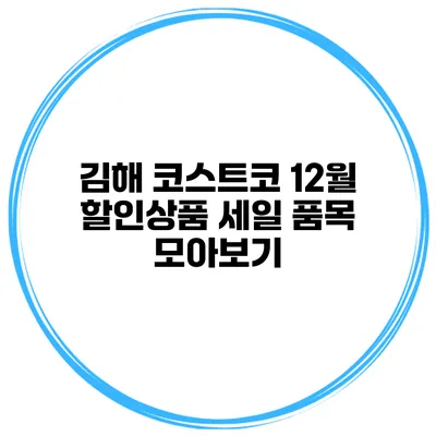 김해 코스트코 12월 할인상품 세일 품목 모아보기