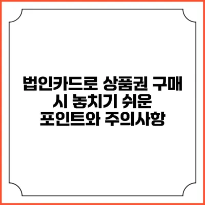 법인카드로 상품권 구매 시 놓치기 쉬운 포인트와 주의사항