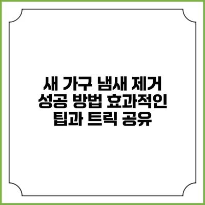 새 가구 냄새 제거 성공 방법: 효과적인 팁과 트릭 공유