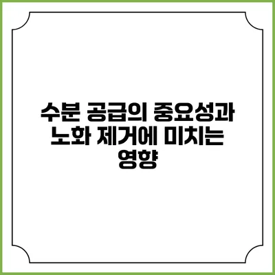 수분 공급의 중요성과 노화 제거에 미치는 영향