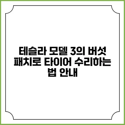 테슬라 모델 3의 버섯 패치로 타이어 수리하는 법 안내
