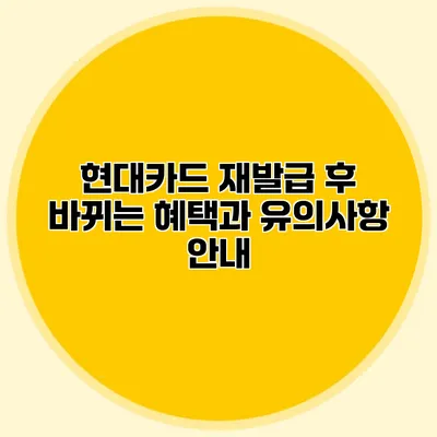 현대카드 재발급 후 바뀌는 혜택과 유의사항 안내