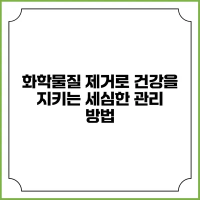 화학물질 제거로 건강을 지키는 세심한 관리 방법