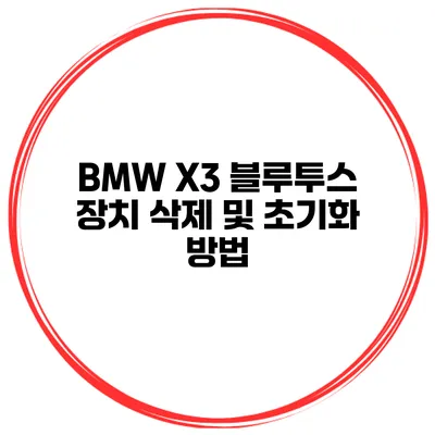 BMW X3 블루투스 장치 삭제 및 초기화 방법
