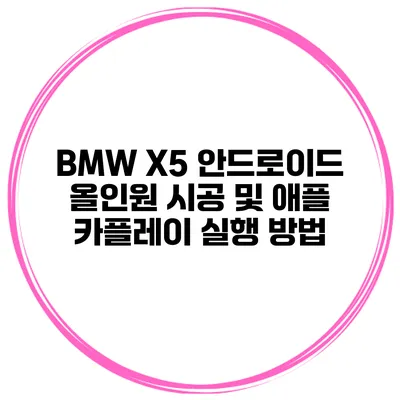 BMW X5 안드로이드 올인원 시공 및 애플 카플레이 실행 방법