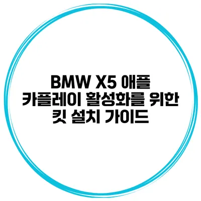 BMW X5 애플 카플레이 활성화를 위한 킷 설치 가이드
