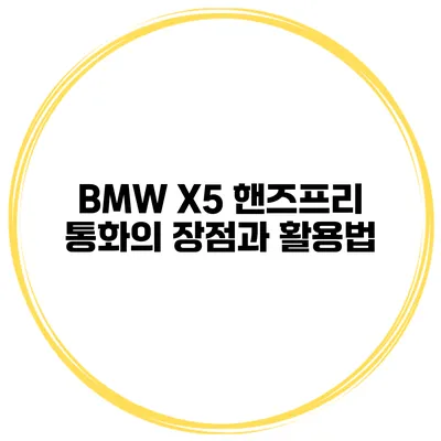 BMW X5 핸즈프리 통화의 장점과 활용법