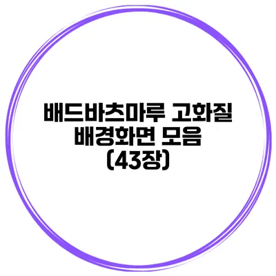 배드바츠마루 고화질 배경화면 모음 (43장)