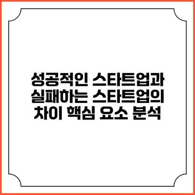 성공적인 스타트업과 실패하는 스타트업의 차이: 핵심 요소 분석
