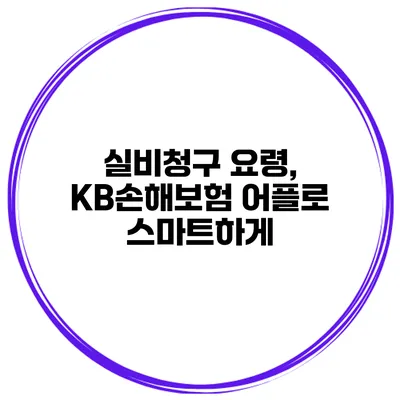 실비청구 요령, KB손해보험 어플로 스마트하게