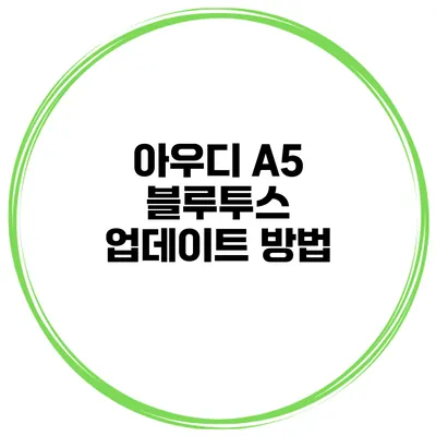 아우디 A5 블루투스 업데이트 방법