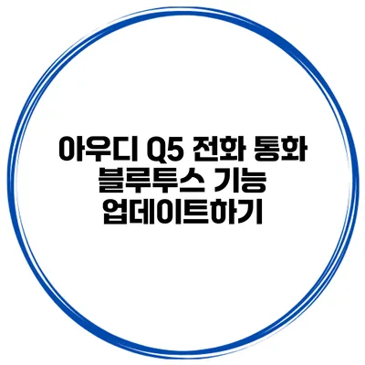 아우디 Q5 전화 통화 블루투스 기능 업데이트하기