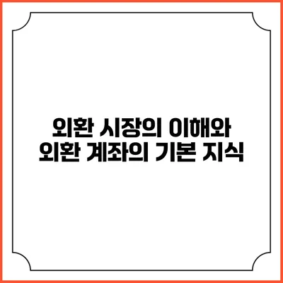 외환 시장의 이해와 외환 계좌의 기본 지식