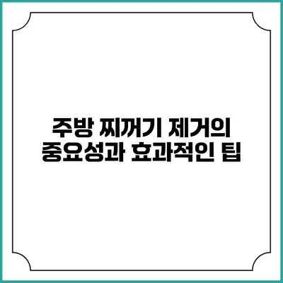 주방 찌꺼기 제거의 중요성과 효과적인 팁
