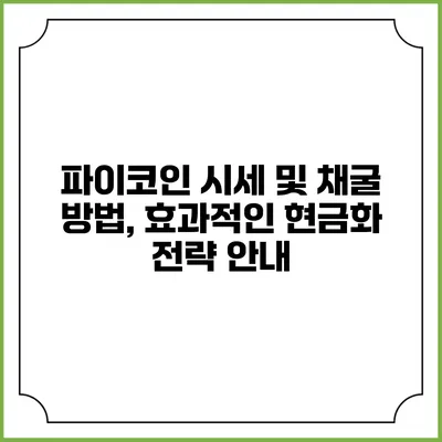 파이코인 시세 및 채굴 방법, 효과적인 현금화 전략 안내
