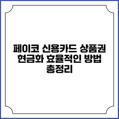 페이코 신용카드 상품권 현금화 효율적인 방법 총정리